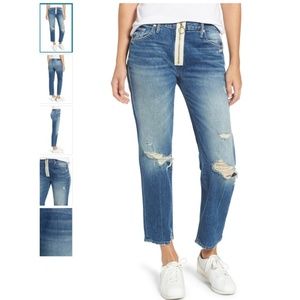 MOTHER XYZ Saint High Waist Crop Straight Leg Jean